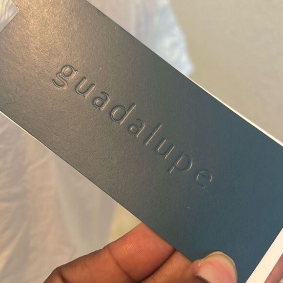 Guadalupe Size M Chloe Embroidered Peplum Blouse Off White Coastal Feminine NWT - Picture 8 of 13